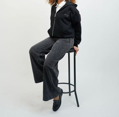 Veste VELA/capuche satinée