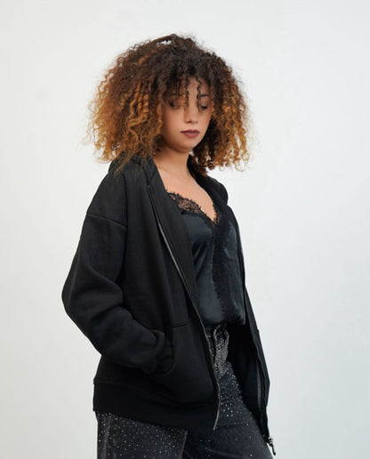 Veste VELA/capuche satinée