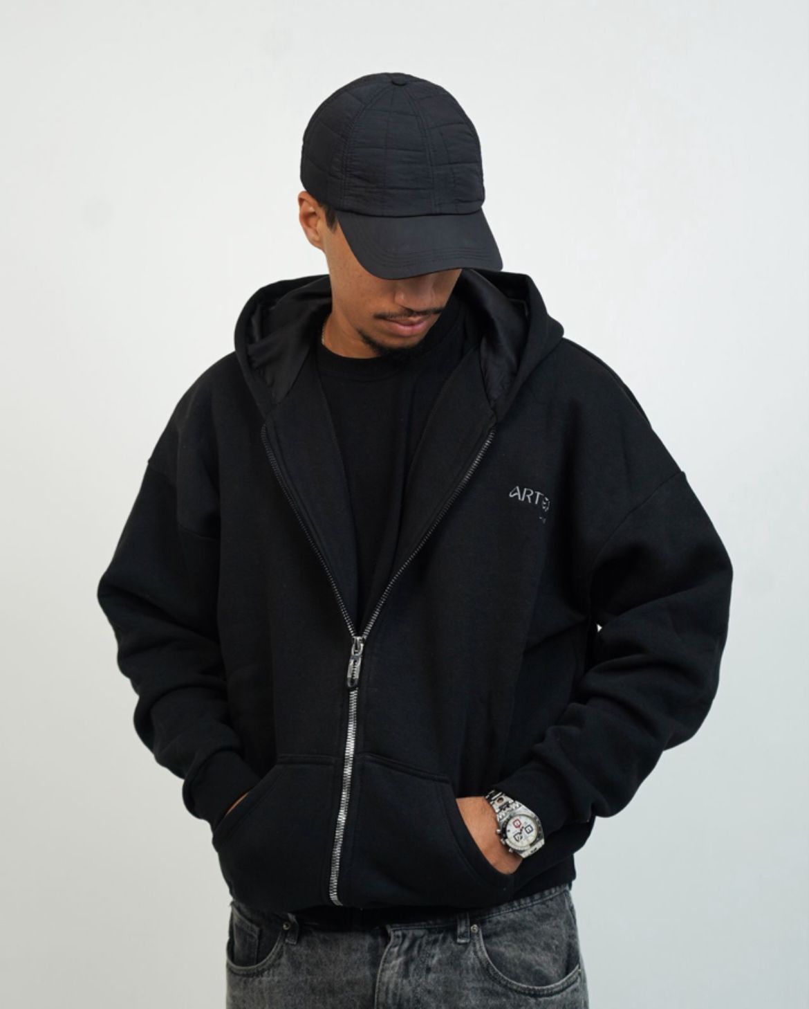 Veste VELA/capuche satinée