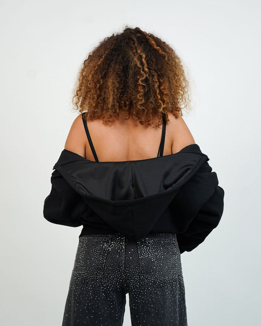 Veste VELA/capuche satinée