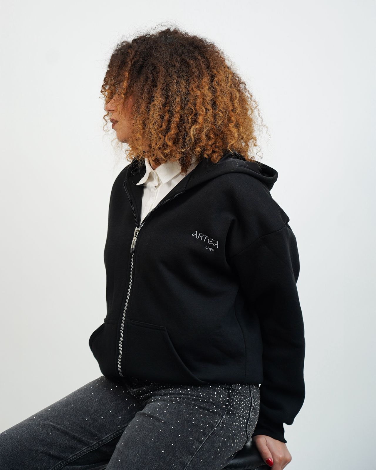 Veste VELA/capuche satinée